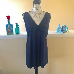 Cute Jones New York Navy Blue lacy cozy Nighty